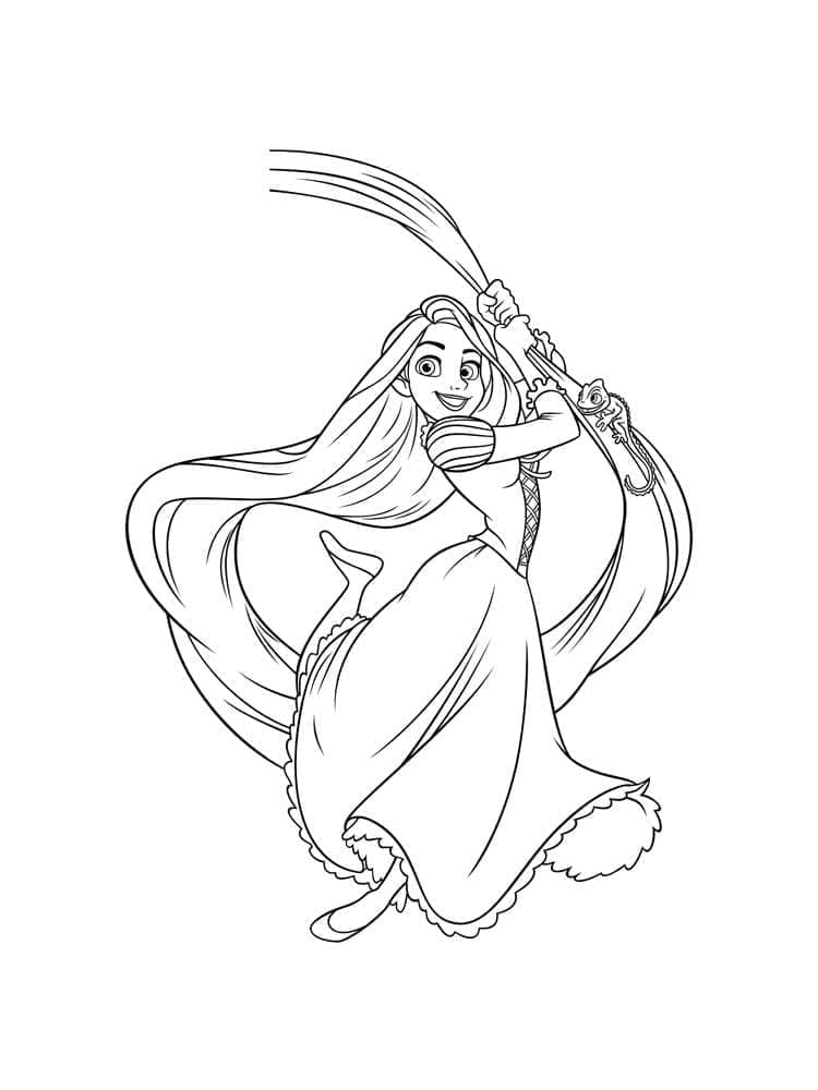 Coloriage Raiponce #177890 à imprimer gratuitement, extrait de la collection Personnages de dessins animés