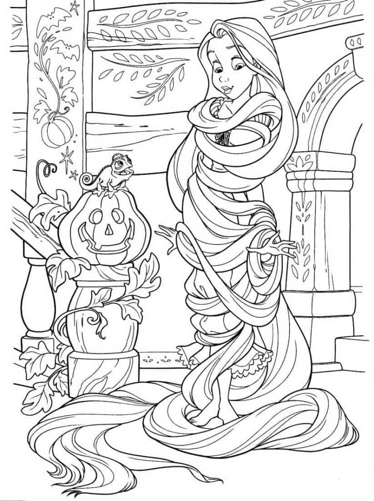 Joli coloriage Raiponce #177913 de la collection Personnages de dessins animés, prêt à imprimer pour petits et grands