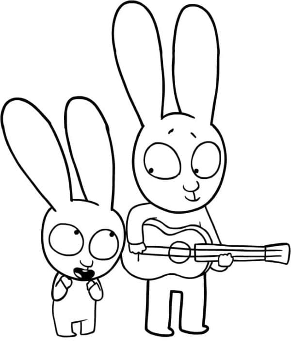 Dessin à colorier: Simon Lapin (Personnages de dessins animés) #192945 - Coloriages à Imprimer Gratuits