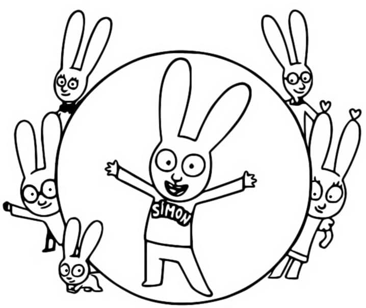 Dessin à colorier: Simon Lapin (Personnages de dessins animés) #192949 - Coloriages à Imprimer Gratuits