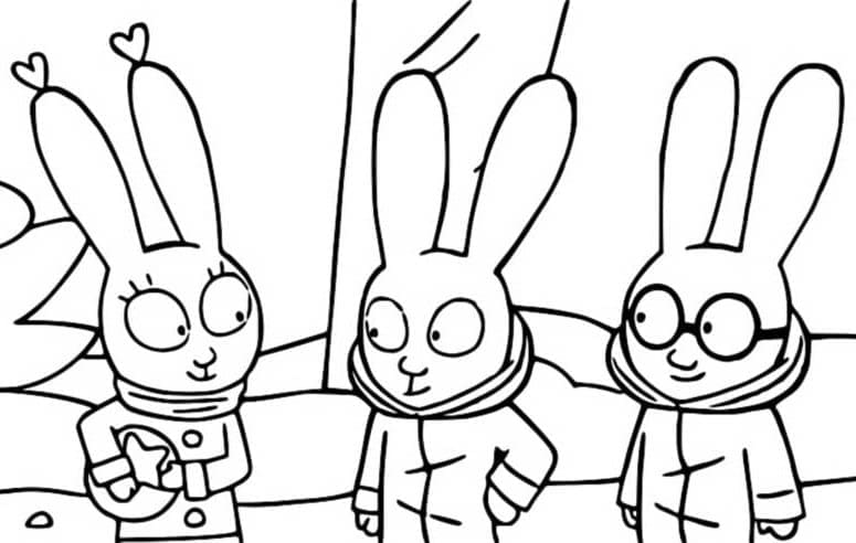 Dessin à colorier: Simon Lapin (Personnages de dessins animés) #192951 - Coloriages à Imprimer Gratuits