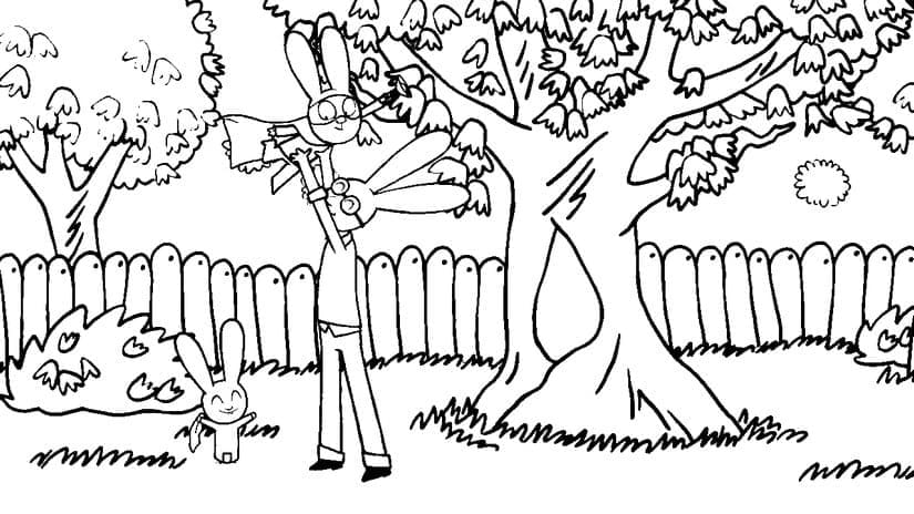 Dessin à colorier: Simon Lapin (Personnages de dessins animés) #192955 - Coloriages à Imprimer Gratuits