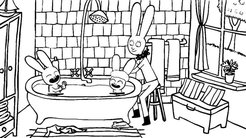 Dessin à colorier: Simon Lapin (Personnages de dessins animés) #192961 - Coloriages à Imprimer Gratuits