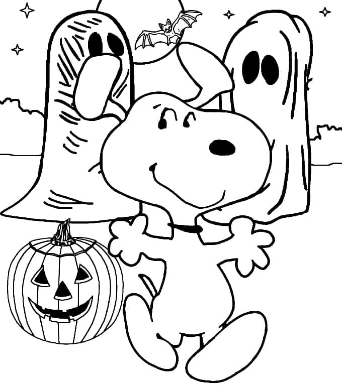 Dessin à colorier Snoopy #202887 issu de la collection Personnages de dessins animés, prêt à imprimer