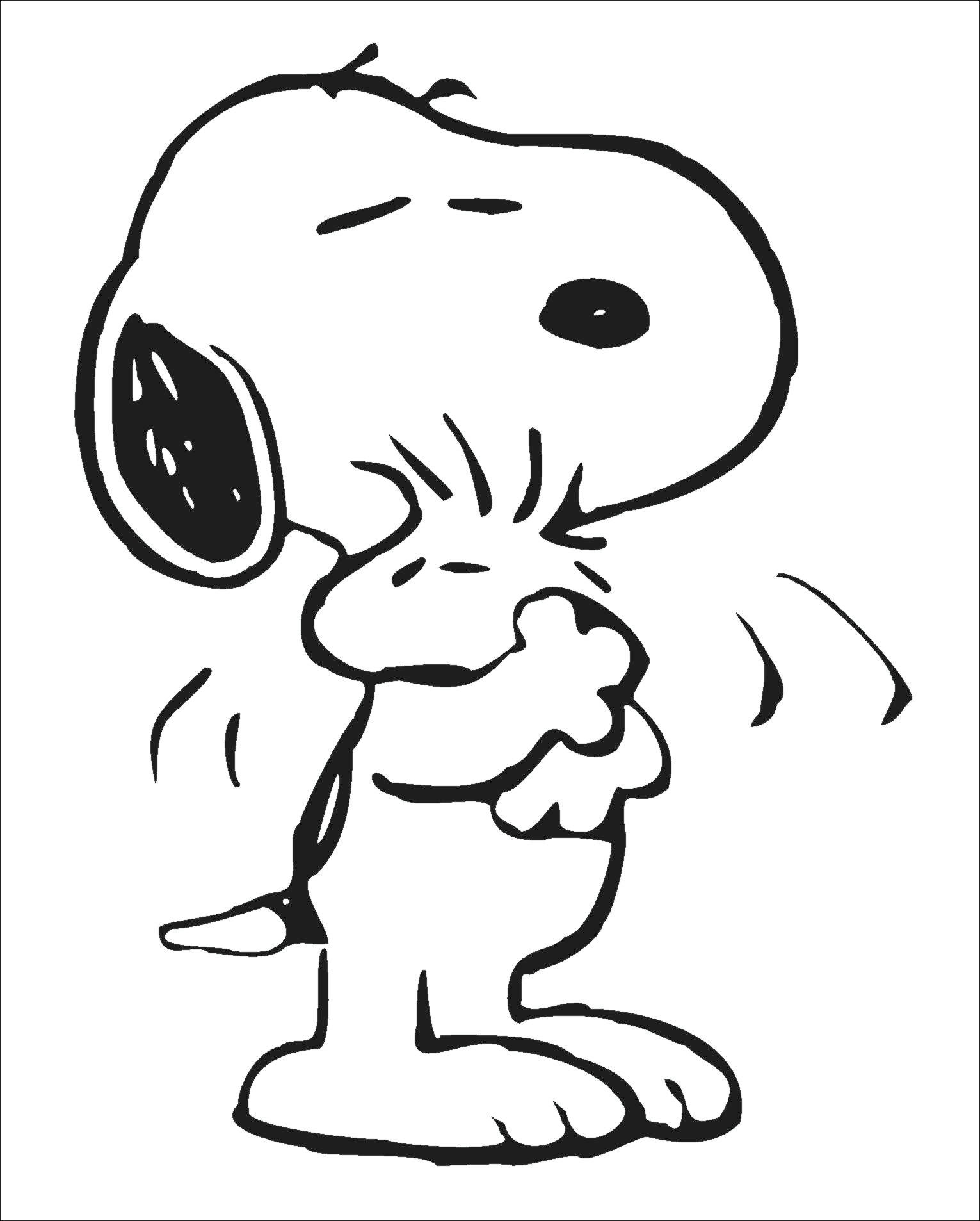 Coloriage Snoopy #27194 à imprimer gratuitement, extrait de la collection Personnages de dessins animés