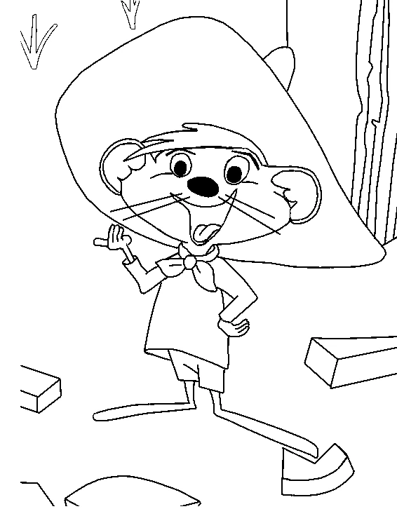 Coloriage gratuit Speedy Gonzales #30721 de la collection Personnages de dessins animés à imprimer