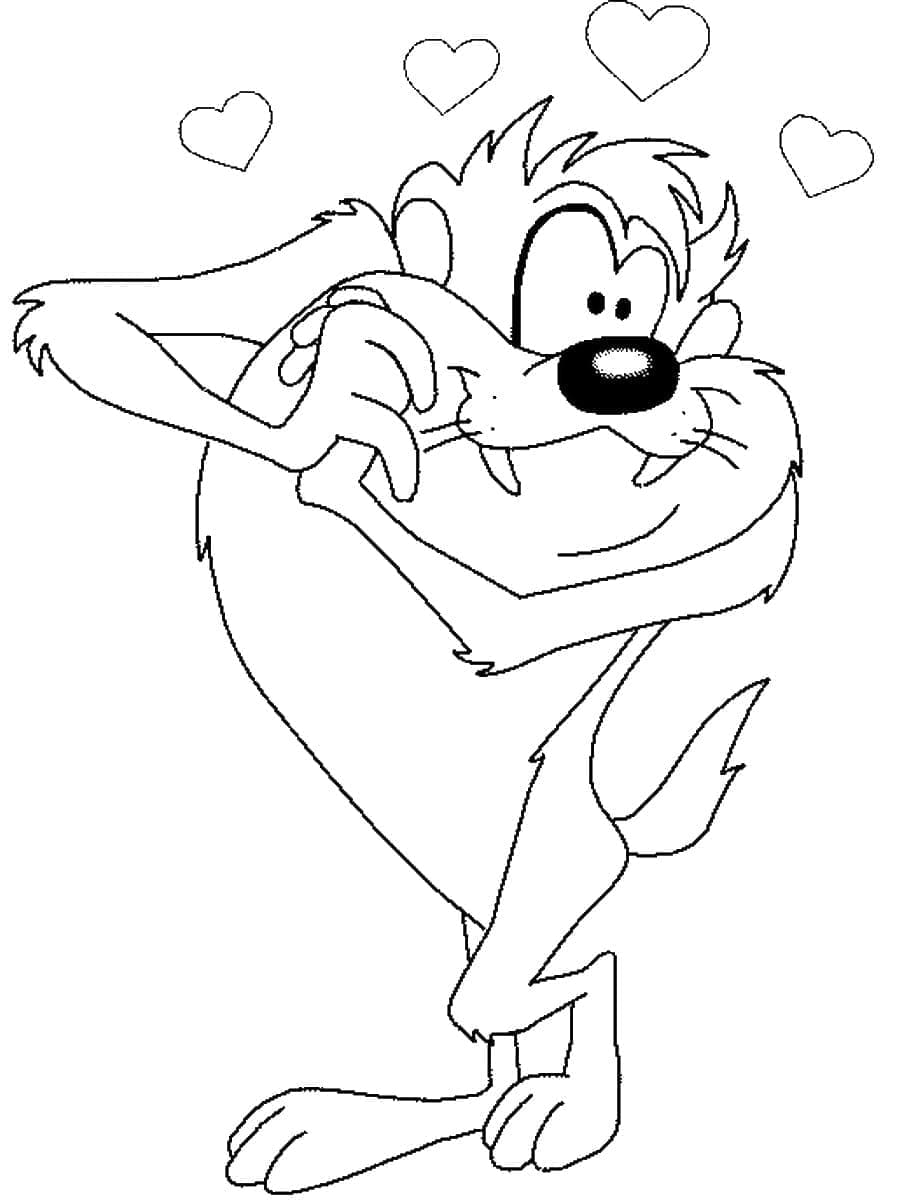 Coloriage Taz #209803 à imprimer gratuitement, extrait de la collection Personnages de dessins animés