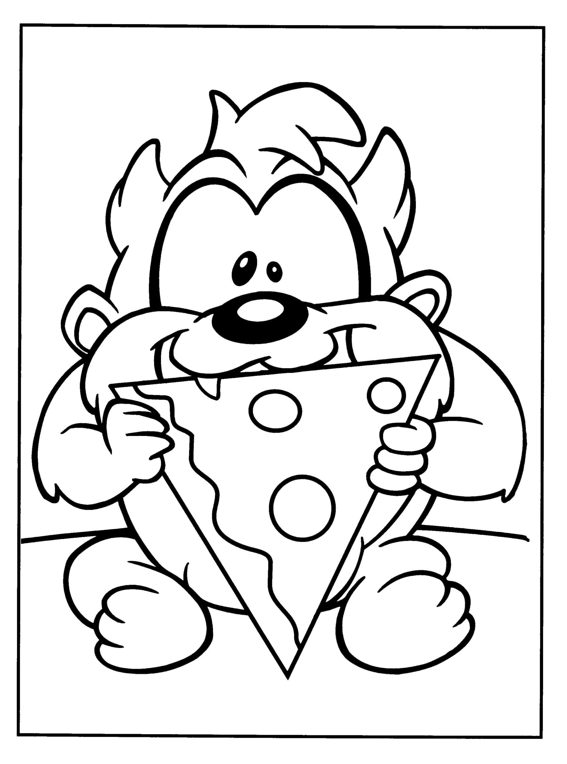 Dessin à colorier Taz #209814 issu de la collection Personnages de dessins animés, prêt à imprimer
