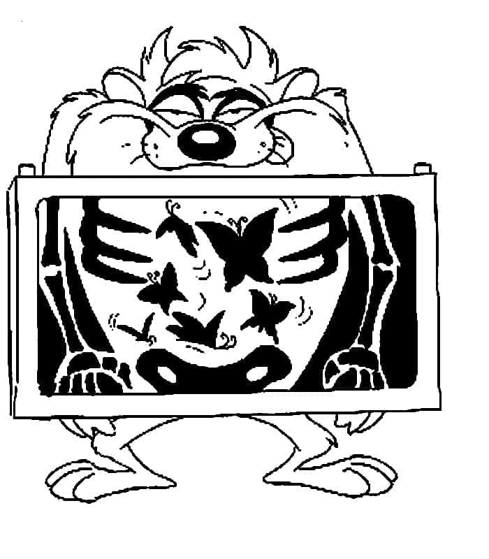 Dessin à colorier Taz #209816 issu de la collection Personnages de dessins animés, prêt à imprimer