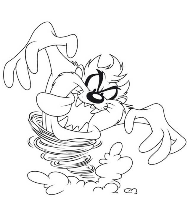 Dessin à colorier: Taz (Personnages de dessins animés) #30929 - Coloriages à Imprimer Gratuits