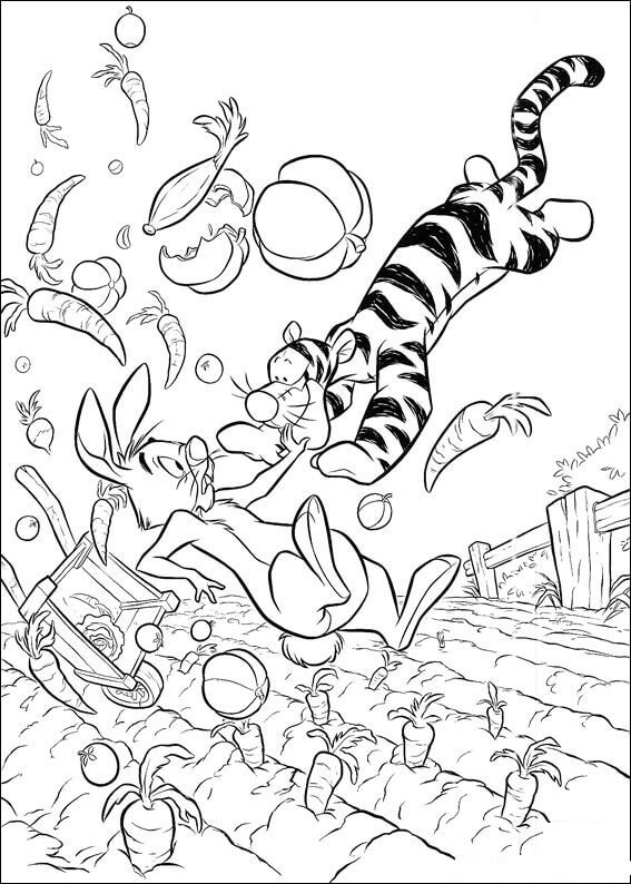 Coloriage imprimable Tigrou #188261 de la collection Personnages de dessins animés à colorier aux crayons