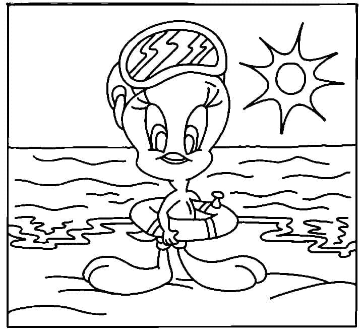 Coloriage imprimable Titi et Grosminet #190942 de la collection Personnages de dessins animés à colorier aux crayons