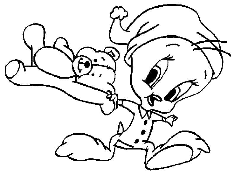 Illustration au trait Titi et Grosminet #190943 de la collection Personnages de dessins animés à colorier gratuitement