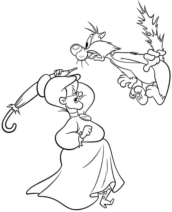 Coloriage à imprimer Titi et Grosminet #190964 de la série Personnages de dessins animés, gratuit pour enfants et adultes