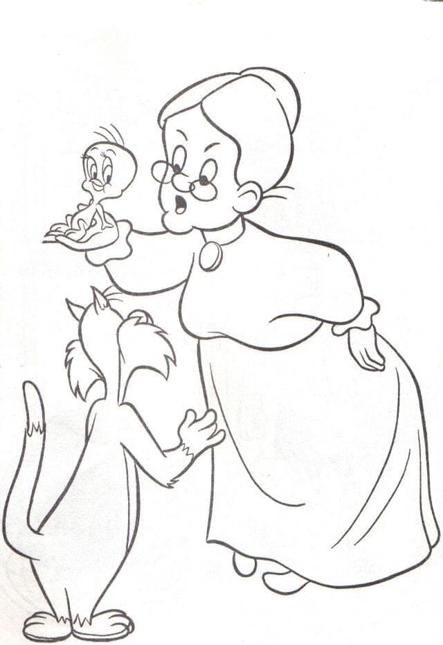 Page de coloriage Titi et Grosminet #190965, collection Personnages de dessins animés, à imprimer et colorier