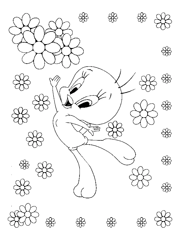Illustration au trait Titi et Grosminet #29257 de la collection Personnages de dessins animés à colorier gratuitement