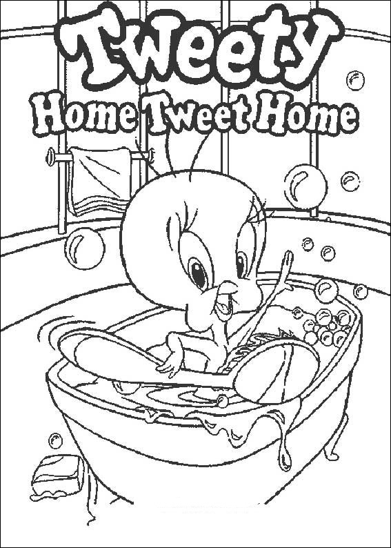 Dessin à colorier Titi et Grosminet #29283 issu de la collection Personnages de dessins animés, prêt à imprimer