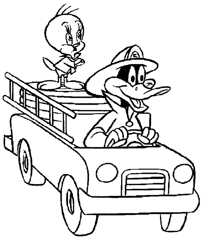 Dessin Titi et Grosminet #29398 à colorier de la série Personnages de dessins animés, gratuit à télécharger et imprimer