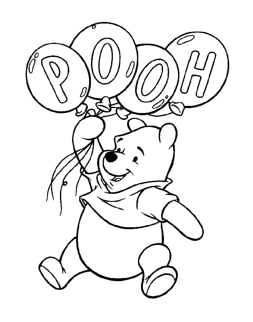 Coloriage imprimable Winnie l'Ourson #185878 de la collection Personnages de dessins animés à colorier aux crayons