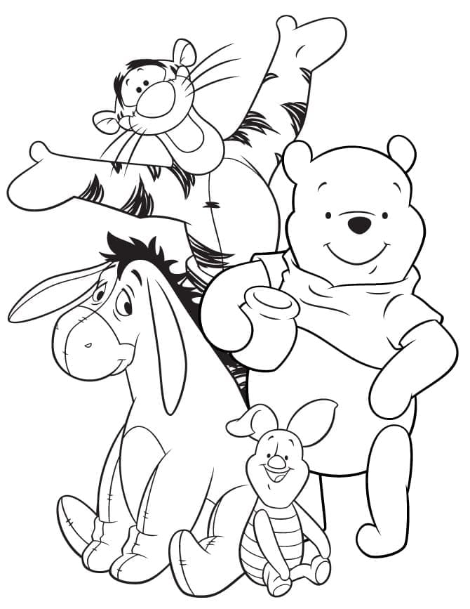 Coloriage Winnie l'Ourson #185884 à imprimer gratuitement, extrait de la collection Personnages de dessins animés