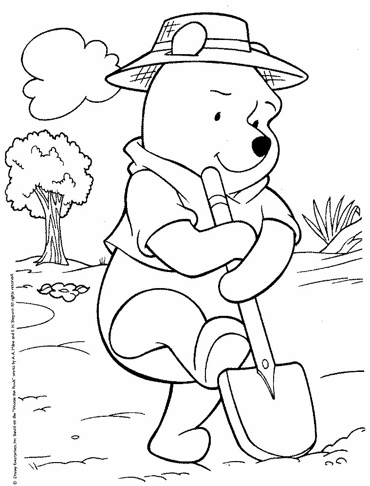 Dessin à colorier Winnie l'Ourson #28646 issu de la collection Personnages de dessins animés, prêt à imprimer
