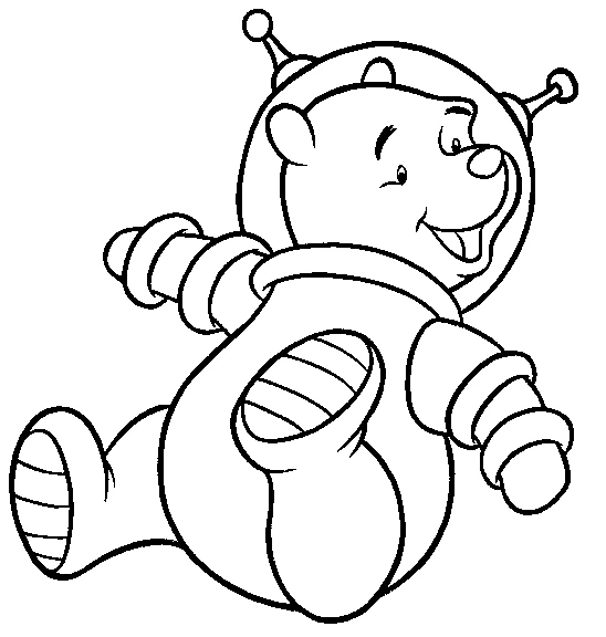 Joli coloriage Winnie l'Ourson #28660 de la collection Personnages de dessins animés, prêt à imprimer pour petits et grands
