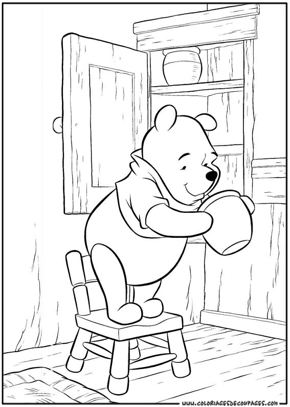 Coloriage gratuit Winnie l'Ourson #28661 de la collection Personnages de dessins animés à imprimer
