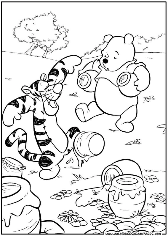 Coloriage à imprimer Winnie l'Ourson #28675 de la série Personnages de dessins animés, gratuit pour enfants et adultes