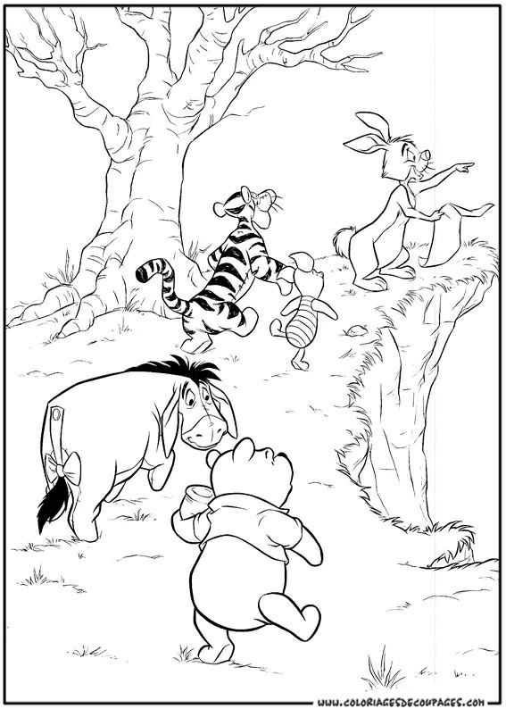 Coloriage gratuit pour enfants et adultes Winnie l'Ourson #28719, collection Personnages de dessins animés