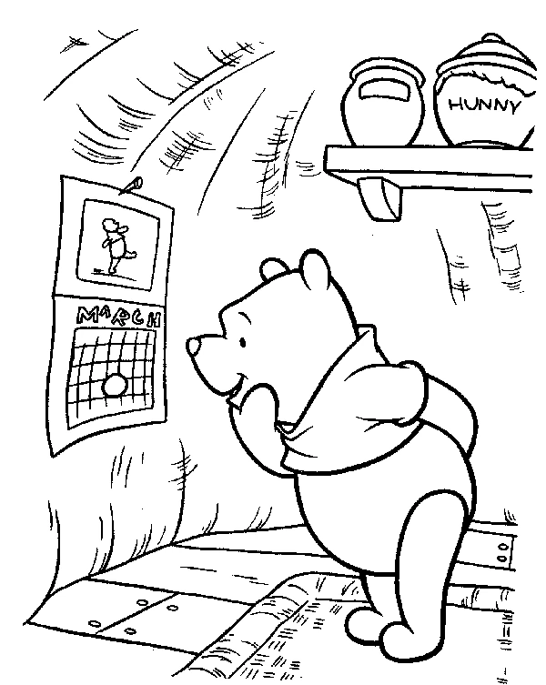 Joli coloriage Winnie l'Ourson #28727 de la collection Personnages de dessins animés, prêt à imprimer pour petits et grands