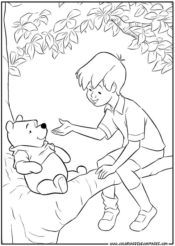 Coloriage gratuit Winnie l'Ourson #28762 de la collection Personnages de dessins animés à imprimer