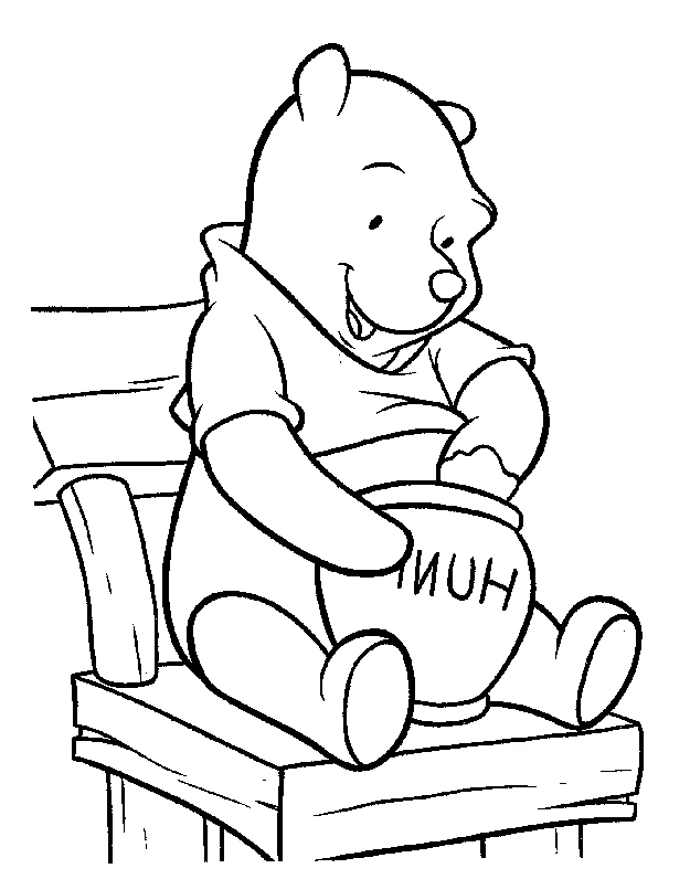 Coloriage imprimable Winnie l'Ourson #28769 de la collection Personnages de dessins animés à colorier aux crayons