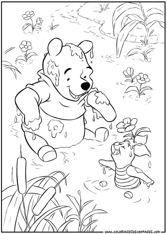 Coloriage Winnie l'Ourson #28775 à imprimer gratuitement, extrait de la collection Personnages de dessins animés