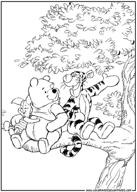Coloriage imprimable Winnie l'Ourson #28783 de la collection Personnages de dessins animés à colorier aux crayons