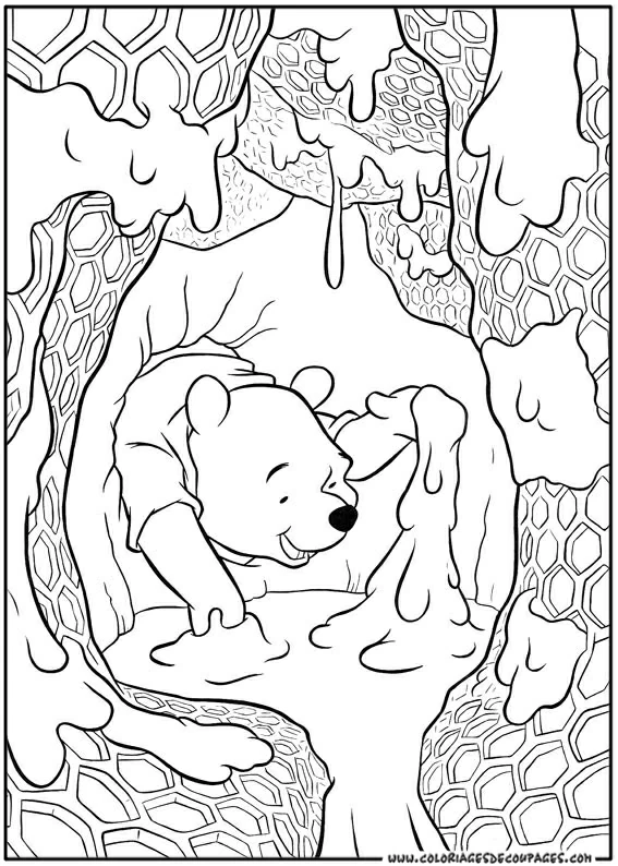 Coloriage à imprimer Winnie l'Ourson #28828 de la série Personnages de dessins animés, gratuit pour enfants et adultes