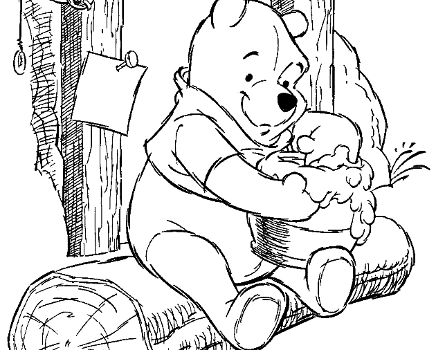 Dessin Winnie l'Ourson #28864 à colorier de la série Personnages de dessins animés, gratuit à télécharger et imprimer