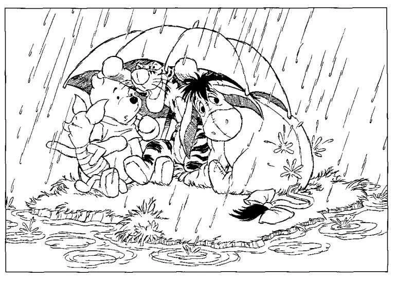 Illustration au trait Winnie l'Ourson #28943 de la collection Personnages de dessins animés à colorier gratuitement
