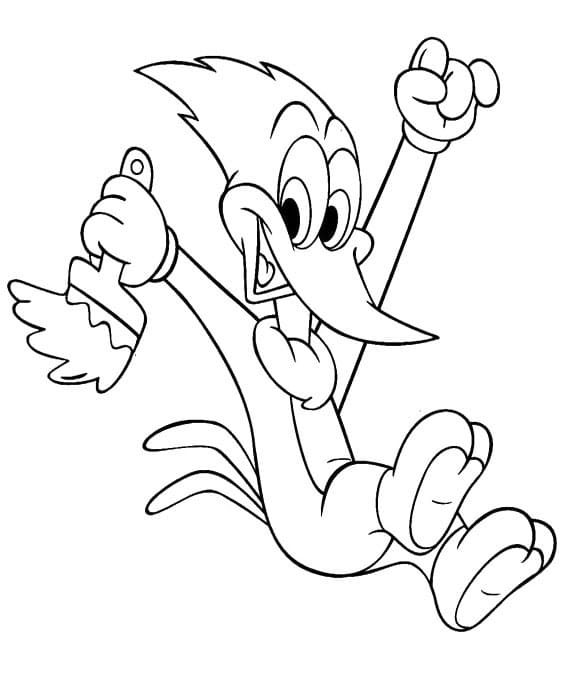 Coloriage Woody Woodpecker #208898 à imprimer gratuitement, extrait de la collection Personnages de dessins animés