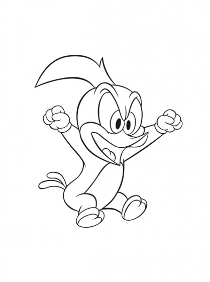 Dessin à colorier: Woody Woodpecker (Personnages de dessins animés) #28409 - Coloriages à Imprimer Gratuits