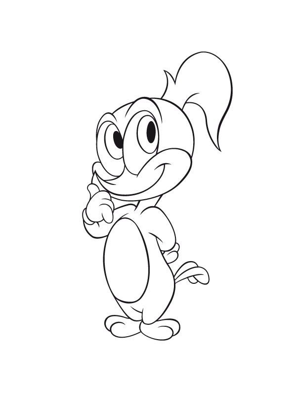 Dessin à colorier: Woody Woodpecker (Personnages de dessins animés) #28435 - Coloriages à Imprimer Gratuits