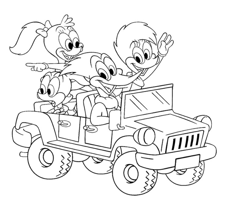 Dessin à colorier: Woody Woodpecker (Personnages de dessins animés) #28476 - Coloriages à Imprimer Gratuits