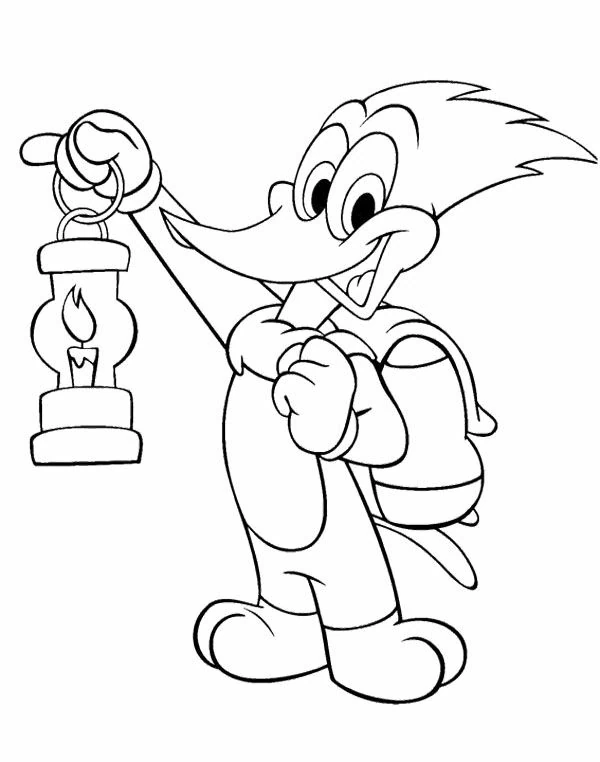 Dessin à colorier: Woody Woodpecker (Personnages de dessins animés) #28516 - Coloriages à Imprimer Gratuits