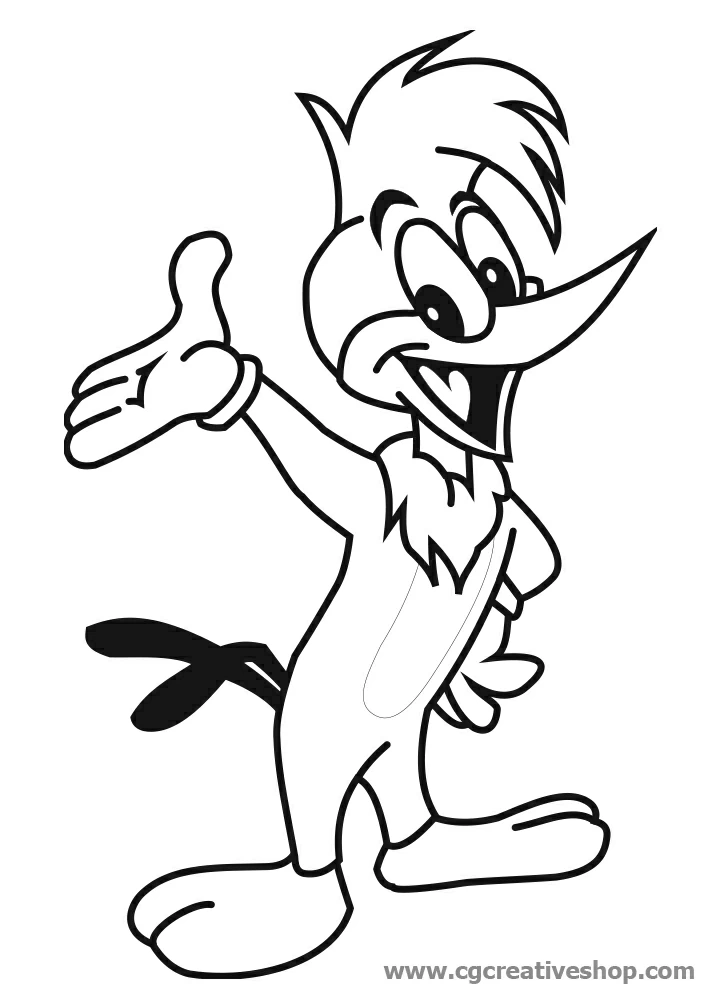 Coloriage gratuit pour enfants et adultes Woody Woodpecker #28538, collection Personnages de dessins animés