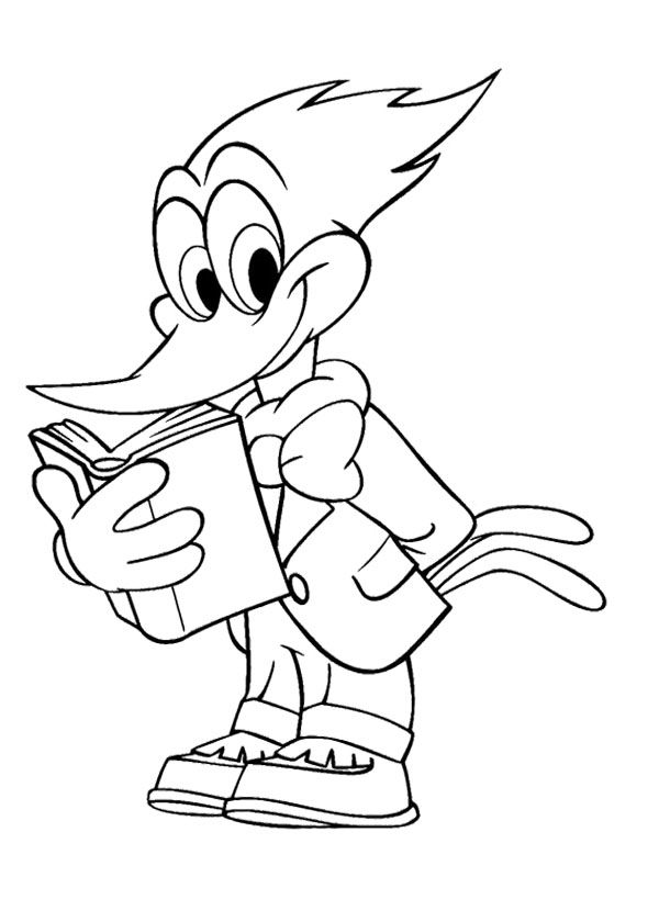 Dessin à colorier: Woody Woodpecker (Personnages de dessins animés) #28564 - Coloriages à Imprimer Gratuits