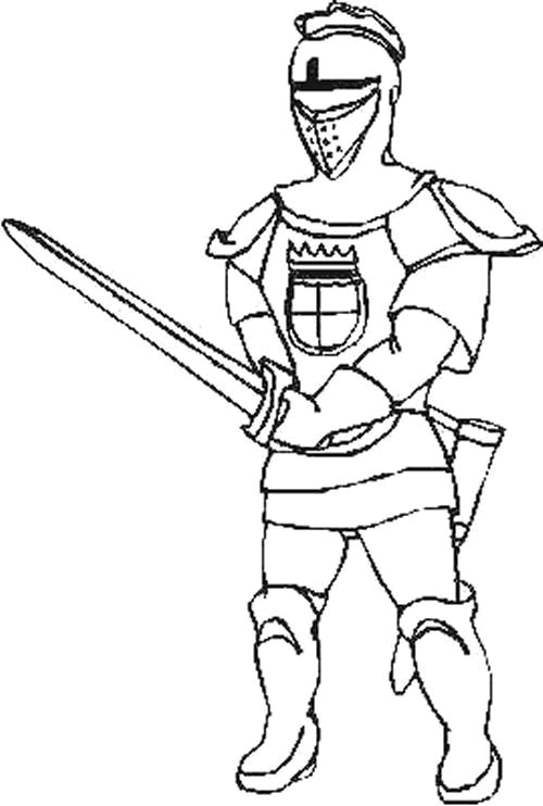 Dessin à colorier: Chevalier (Personnages de fantasy et d'aventure) #86906 - Coloriages à Imprimer Gratuits