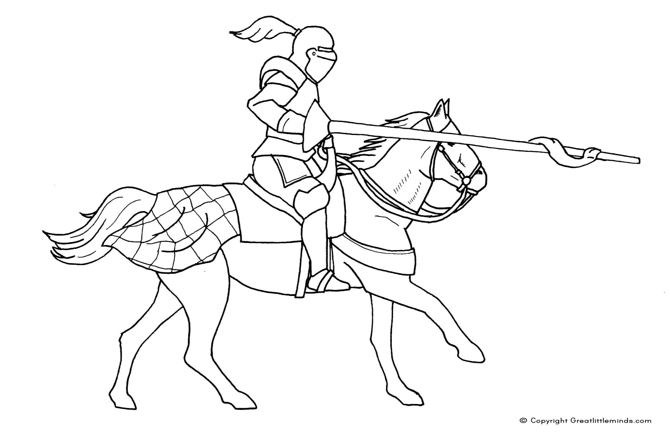 Dessin à colorier: Chevalier (Personnages de fantasy et d'aventure) #86909 - Coloriages à Imprimer Gratuits