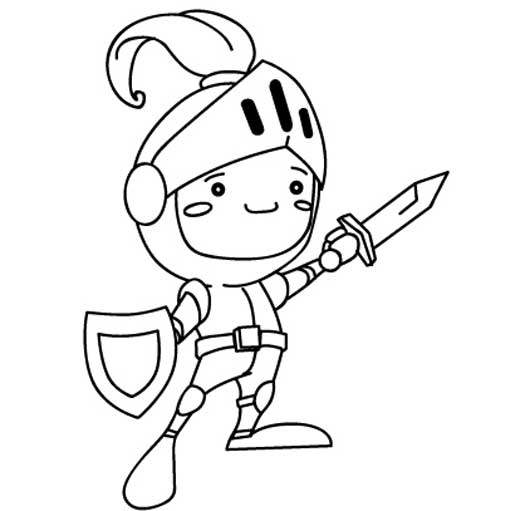Dessin à colorier: Chevalier (Personnages de fantasy et d'aventure) #86914 - Coloriages à Imprimer Gratuits