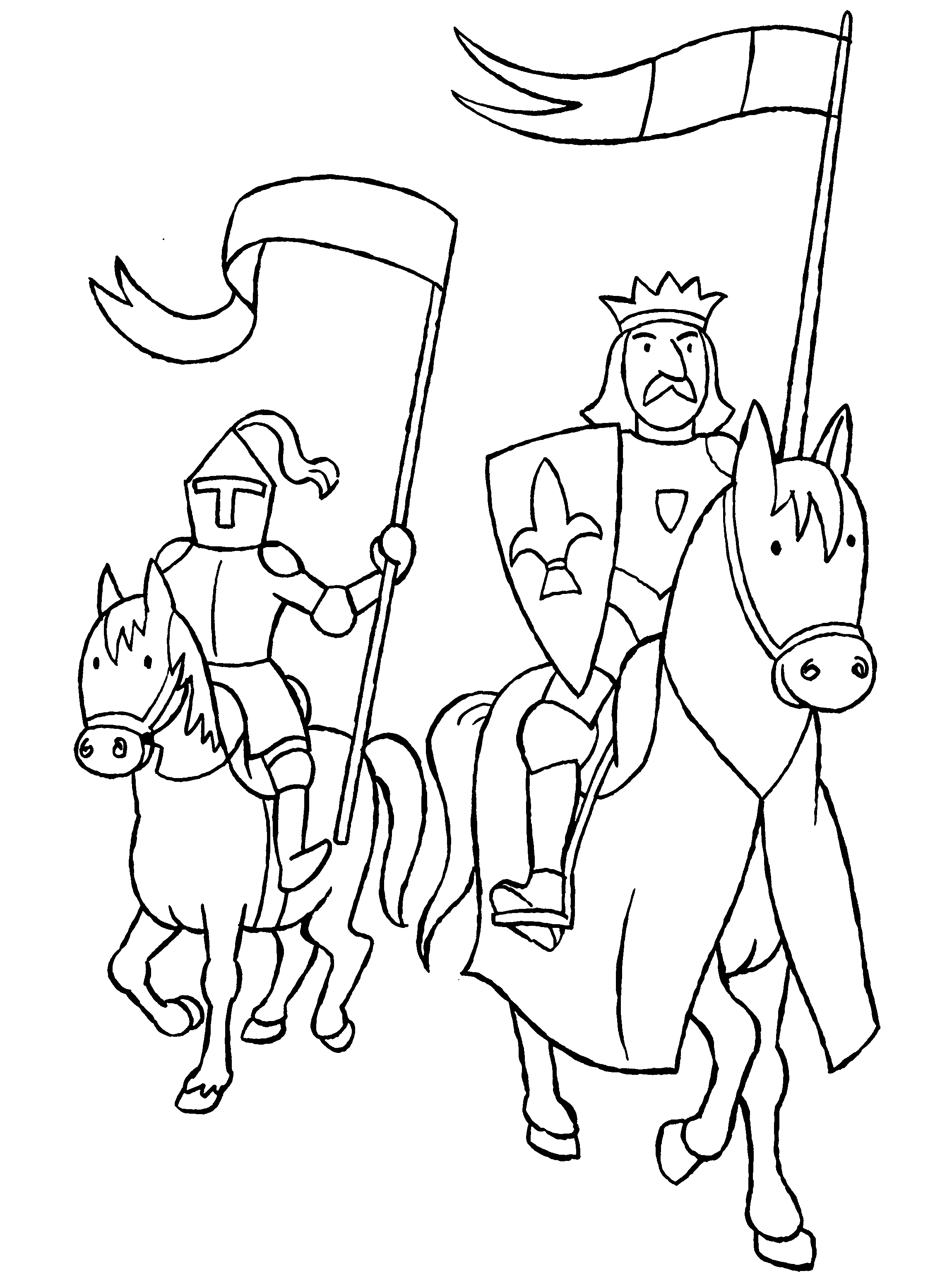 Dessin à colorier: Chevalier (Personnages de fantasy et d'aventure) #86918 - Coloriages à Imprimer Gratuits