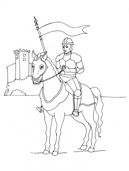 Dessin à colorier: Chevalier (Personnages de fantasy et d'aventure) #86925 - Coloriages à Imprimer Gratuits