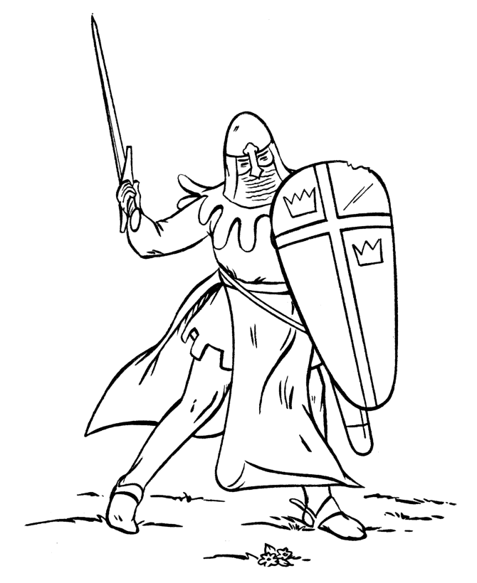Dessin à colorier: Chevalier (Personnages de fantasy et d'aventure) #86937 - Coloriages à Imprimer Gratuits